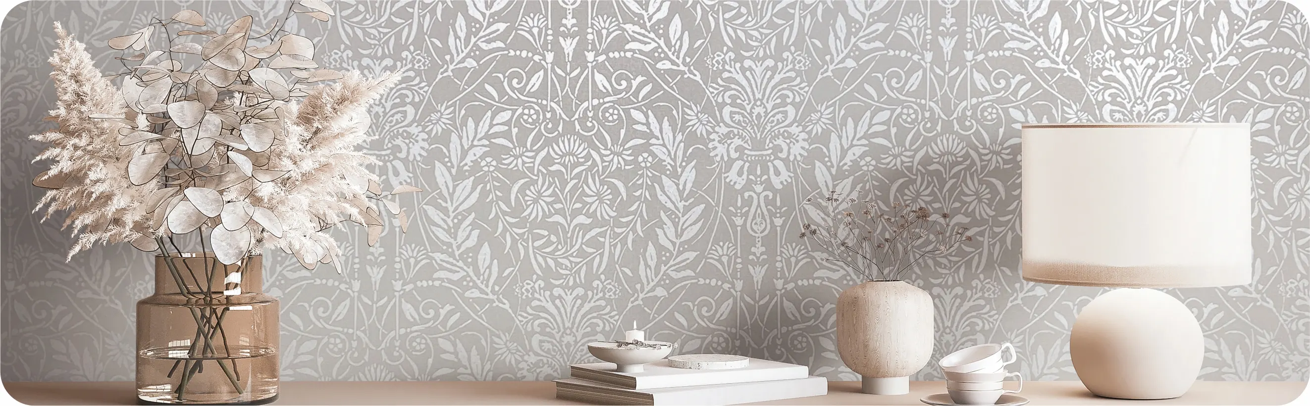 Damask wallpaper for Interior